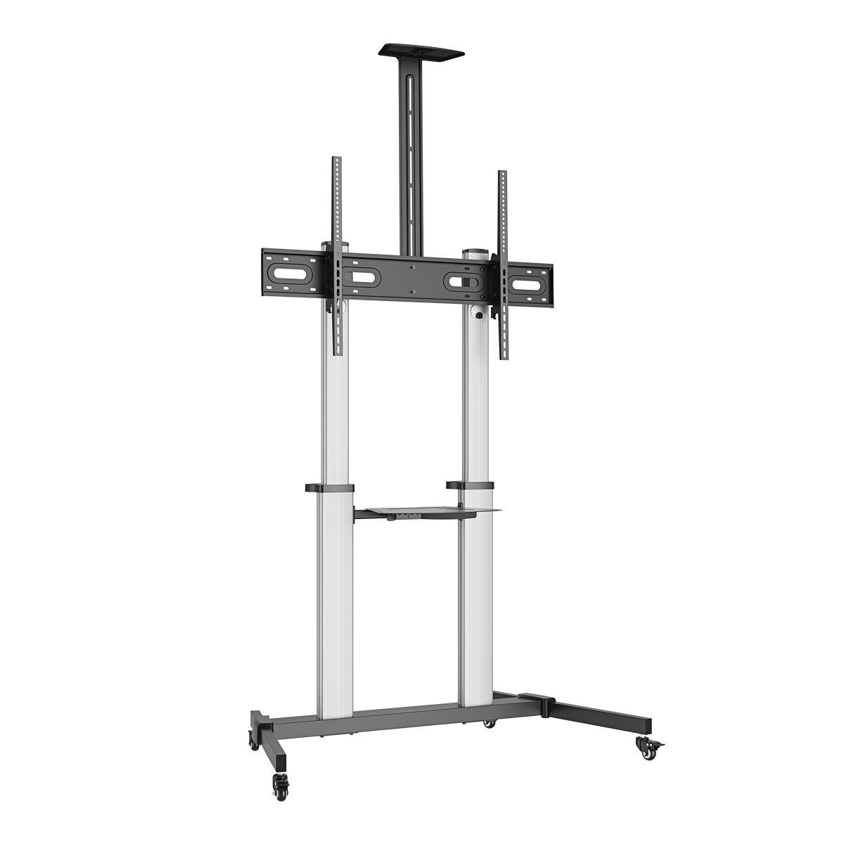 VSYS VFS44-610TW large-format mobile TV cart, angled view