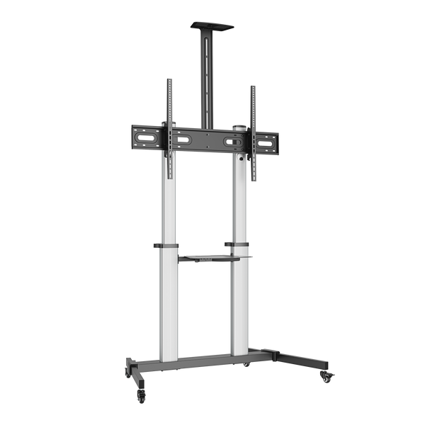 VSYS VFS44-610TW large-format mobile TV cart, angled view